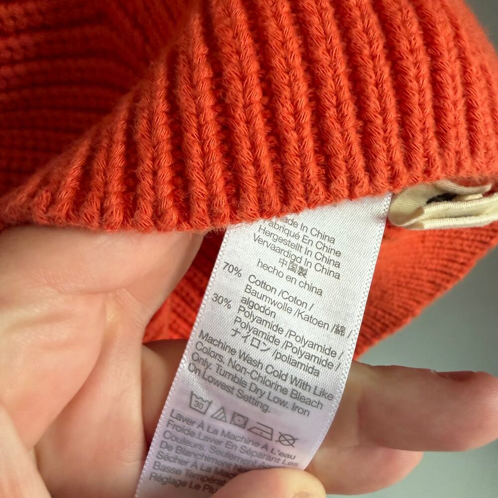 MADEWELL Women's Small Vibrant Orange Knit Sleeveless Sweater Vest Colorful Boho - Picture 4 of 8